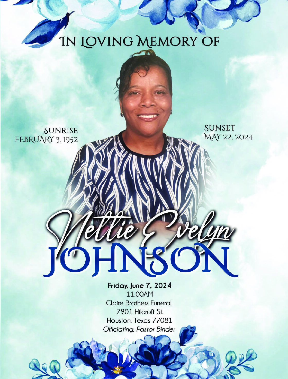 Nettie Evelyn Johnson 1952 – 2024